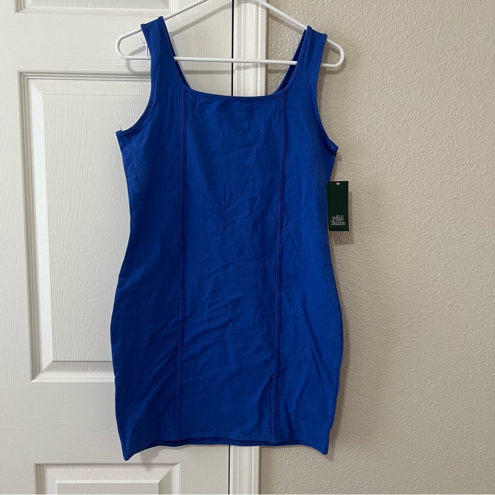 Wild Fable Blue Bodycon Mini Dress Square Neck NWT Size XL